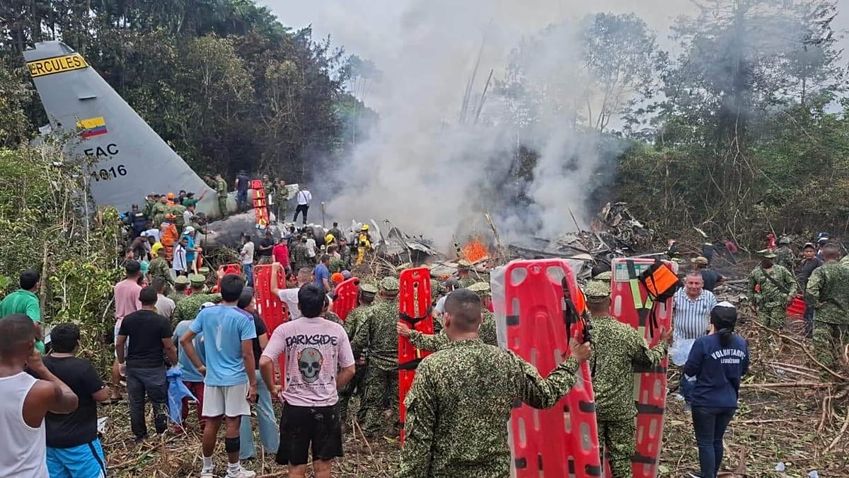 Tragedia aérea en Colombia: 66 muertos en accidente de avión militar